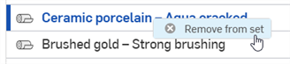Context menu: Remove from set