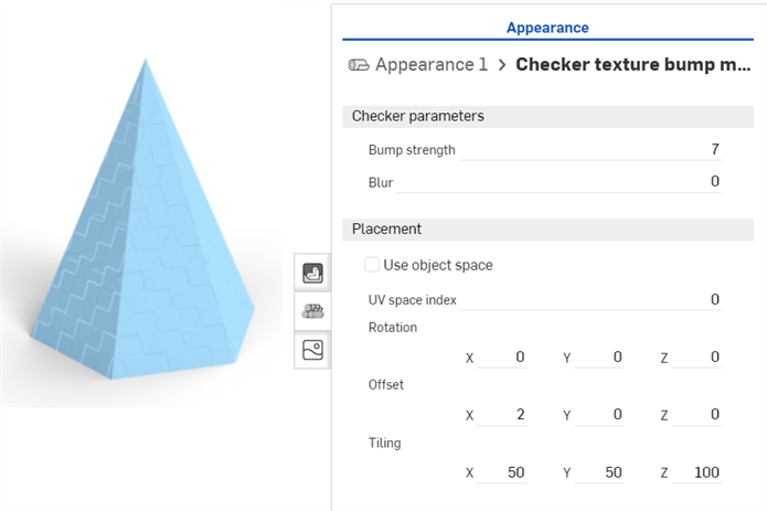 après l'application de la texture de relief