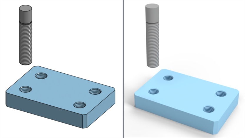 Exemple de filetages cosmétiques