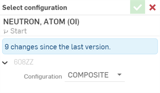 Boîte de dialogue de sélection d'une configuration