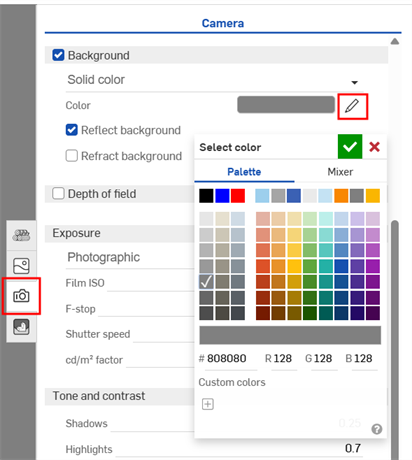 Sélection d'un arrière-plan de couleur neutre