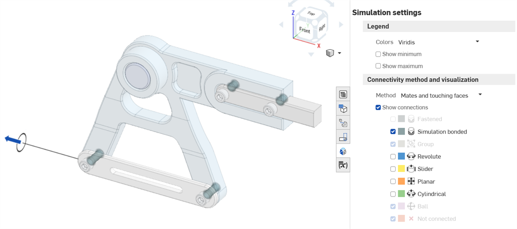 Basculement de la méthode de connexion par simulation pour les contraintes et les faces en contact