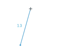 Exemple de l'outil Rectangle aligné utilisé, en commençant par le premier point et en traçant la première ligne à partir de ce point