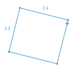 Exemple de l'outil Rectangle aligné utilisé, glissant vers l'extérieur à partir de la ligne initiale pour créer le rectangle