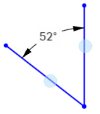 Exemple de clic sur chaque ligne pour trouver l'angle