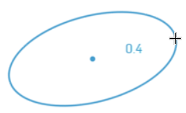 Placer le rayon de l'axe principal de l'ellipse