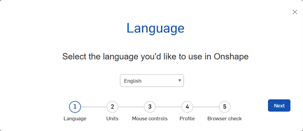 Language screen