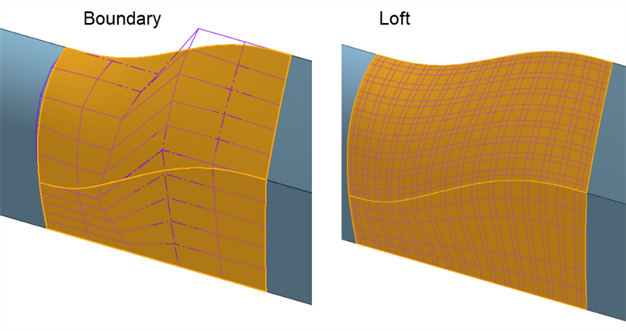 Exemple de surface et de lissage de contour