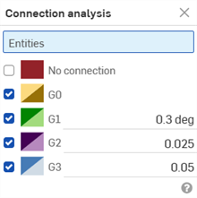 Finestra di dialogo Analisi connessione