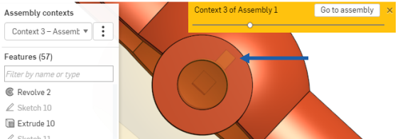 Esempio di modifica di un Part Studio in più contesti