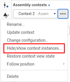 Hide/show contextinstances