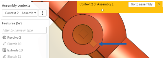 Esempio di modifica di un Part Studio in più contesti