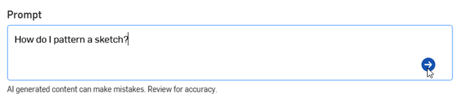 Entering a question in the AI Advisor