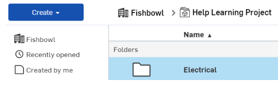 Esempio di screenshot di cartelle nidificate in Onshape