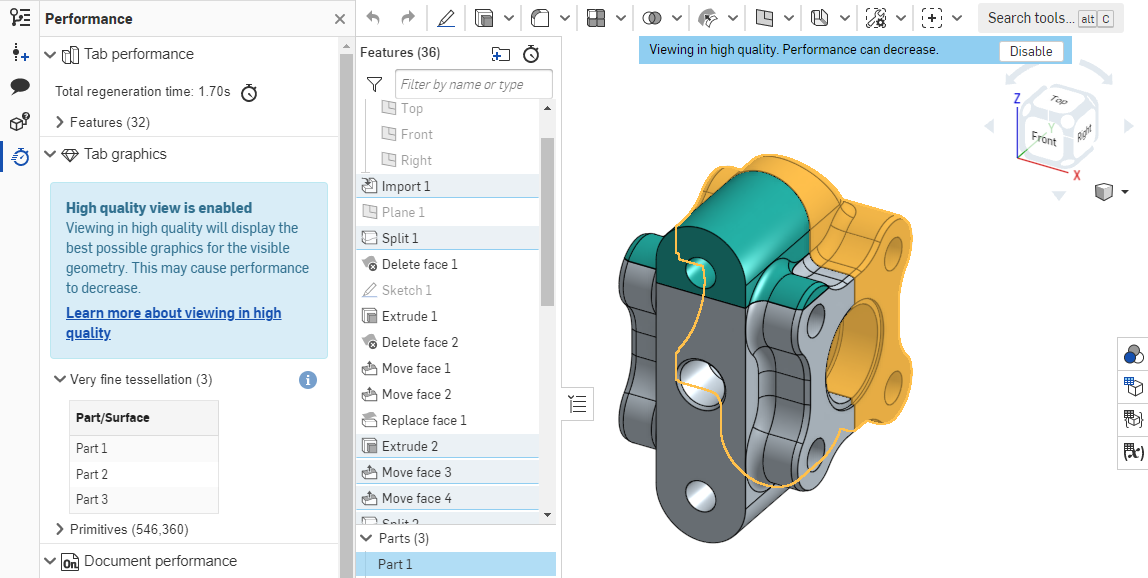 Esempio di utilizzo dell'opzione Visualizza in alta qualità