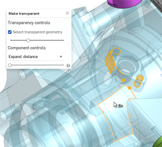 Make transparent - Select transparent geometry