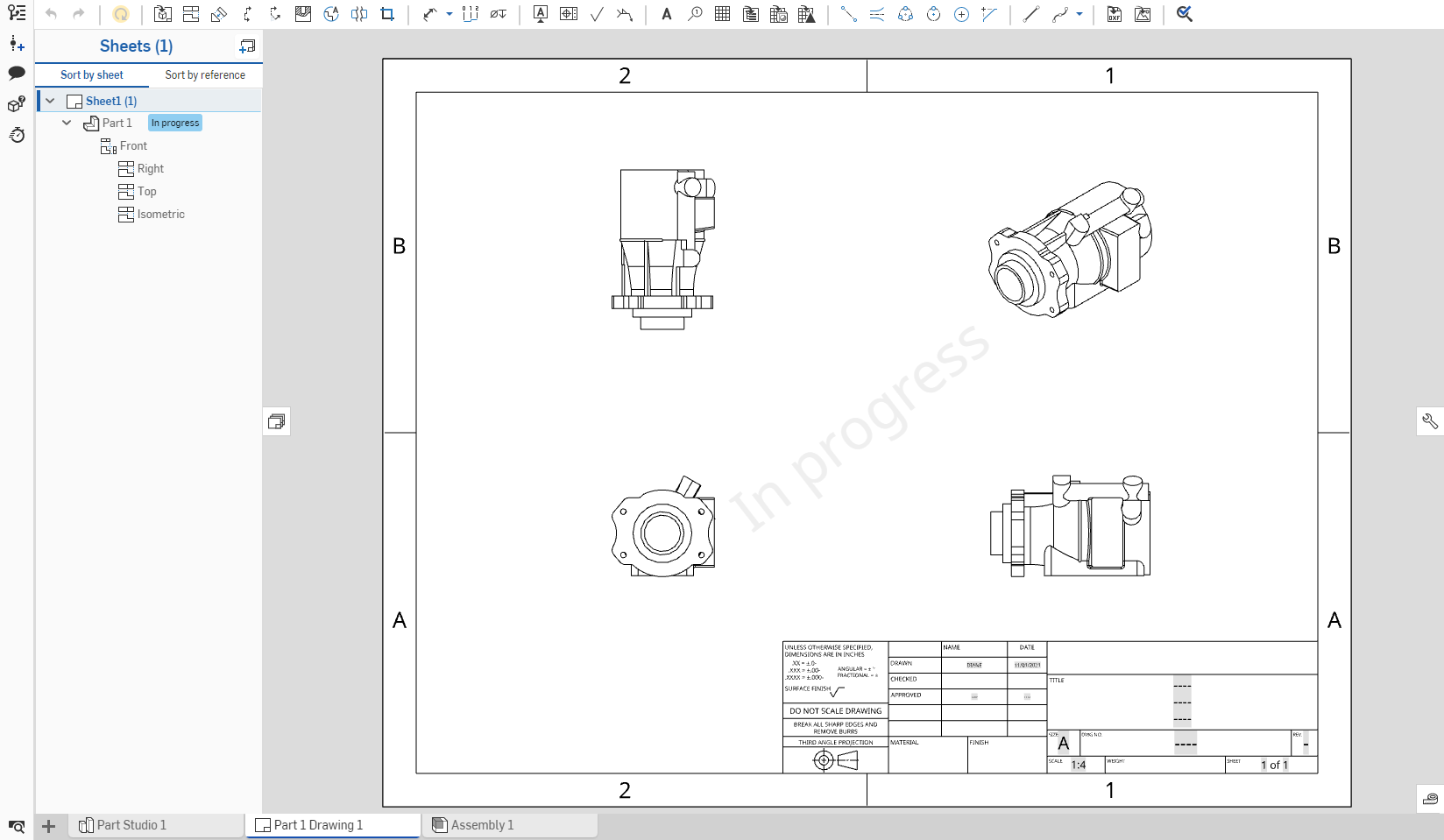 esempio di disegno standard ANSI