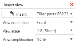 Insert view dialog from a Part Studio