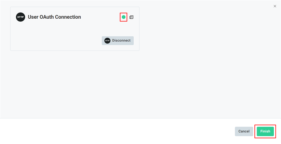 Schermata di connessione OAuth utente