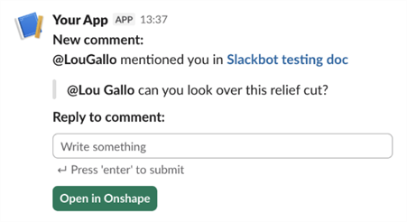 Notifica di menzione nei commenti in Slack