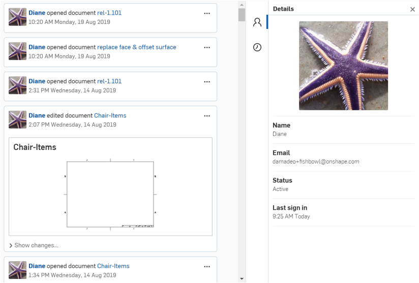 Esempio di visualizzazione dei dettagli utente
