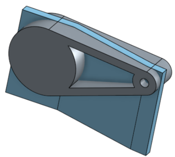 esempio di entità prima dell’uso dello strumento Booleano per unire parti e mantenere il materiale solo dove esiste una geometria sovrapposta