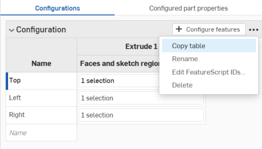 Come copiare un dato di configurazione dentro e fuori da una tabella di dati di configurazione