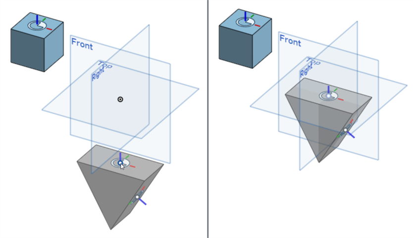 Posizionamento: esempio di mate connector base