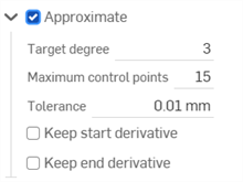 Edit curve dialog: Approximate