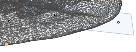 Esempio di proiezione di punti di mesh in uno schizzo