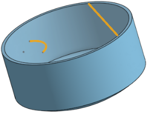 Esempio di selezione delle curve dello schizzo da cui creare nervature