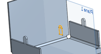 Esempio di selezione di uno schizzo parallelo a due pareti (flange)