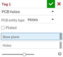 Tag dialog: PCB Holes