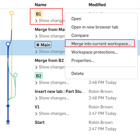 Merge the updated working branch into the protected branch