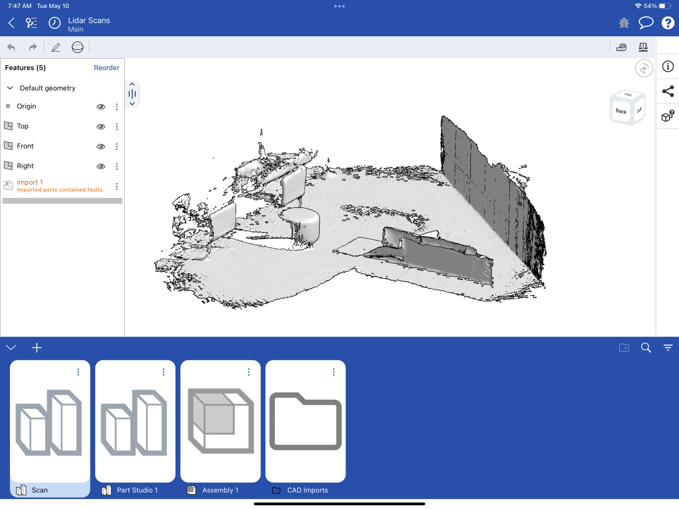 Scansione Lidar in Part Studio