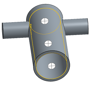 Example showing Mate connector inference points on a cylinder