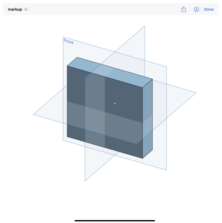 Schermata dell'area Markup su un dispositivo iOS