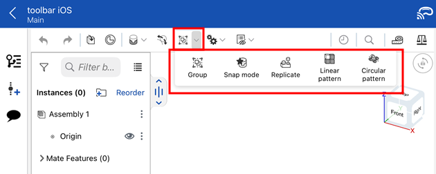 iOS: Assembly toolbar - Group tool category