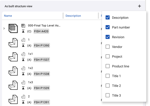 Add columns list on Android device