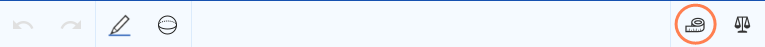 Barra degli strumenti con l'icona dello strumento Misura cerchiata