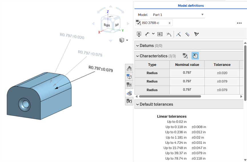 Fillet dimension example