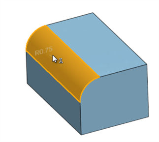 Selecting a filleted face