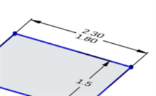 Esempio che mostra la dimensione dello schizzo con tolleranza