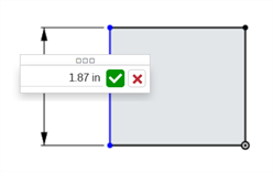 Il campo valore nella dimensione è attivo e pronto per l'inserimento di un valore