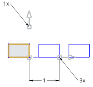 Esempio di serie iniziale creata utilizzando lo strumento Ripetizione di schizzo lineare