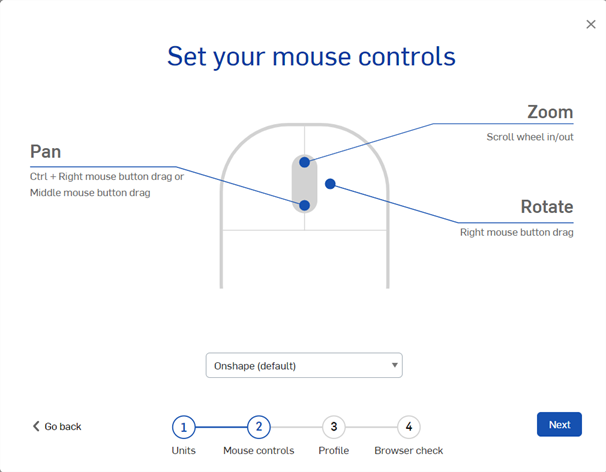 Schermata Imposta i controlli del mouse