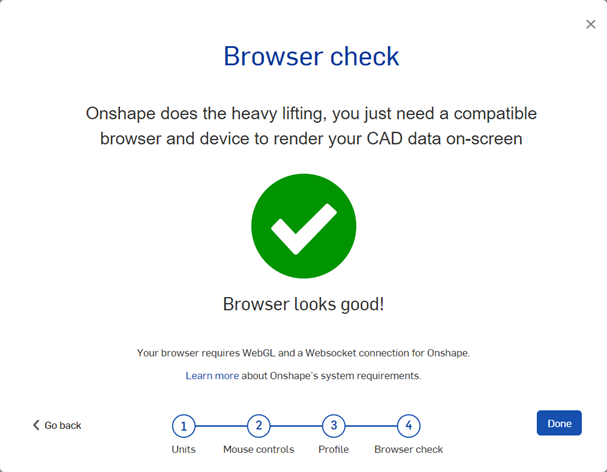 Schermata di controllo del browser