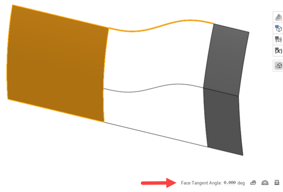 Esempio di angolo tangente faccia