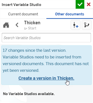 Inserimento di Variable Studio da altri documenti