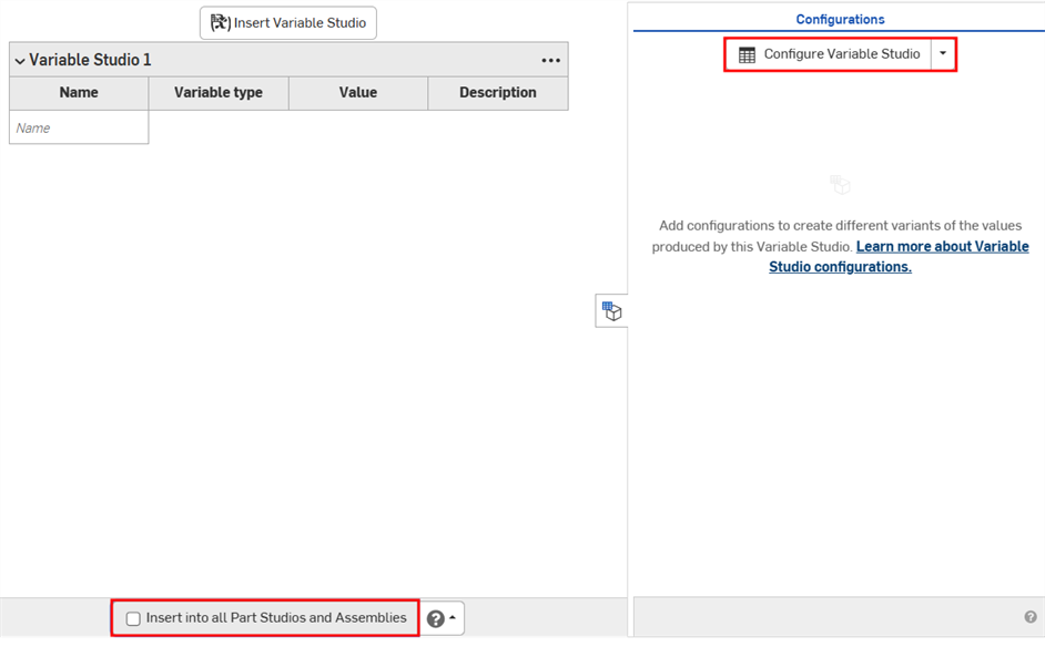 Default Configuration panel can now be configured
